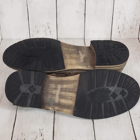 Steve Madden "Empire" Chestnut Brown Pebbled Leather Wingtip Loafers 10.5 M - Picture 6 of 7